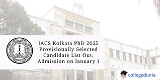 IACS Kolkata PhD 2025 Provisionally Selected Candidate List Out; Admission on January 1